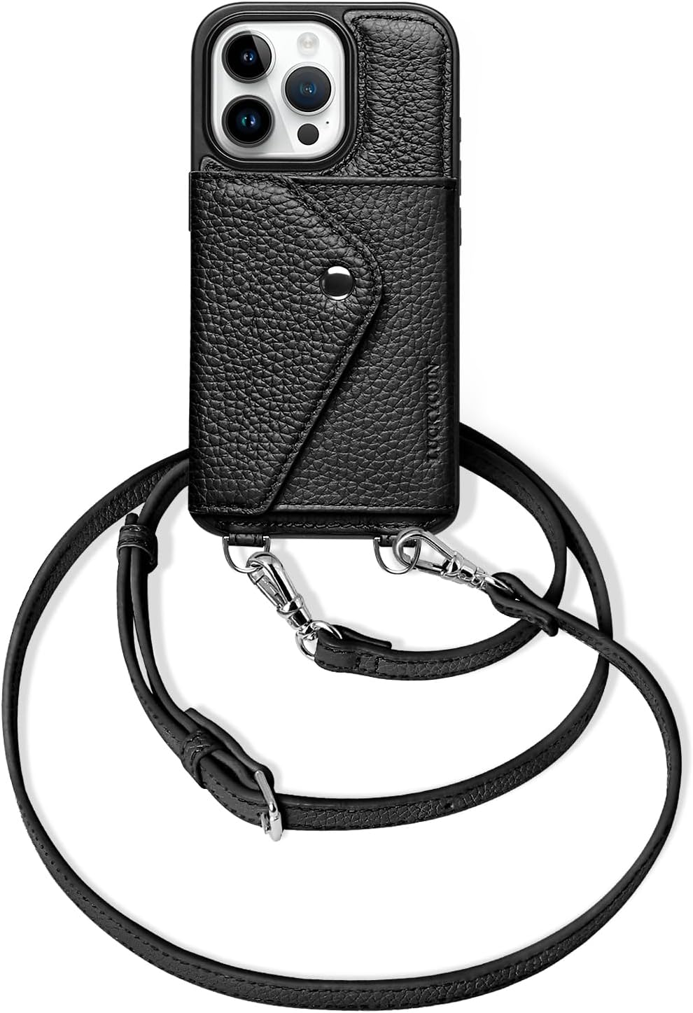 LUCKYCOIN iPhone 16 Pro Leather Wallet Case for Women Travel