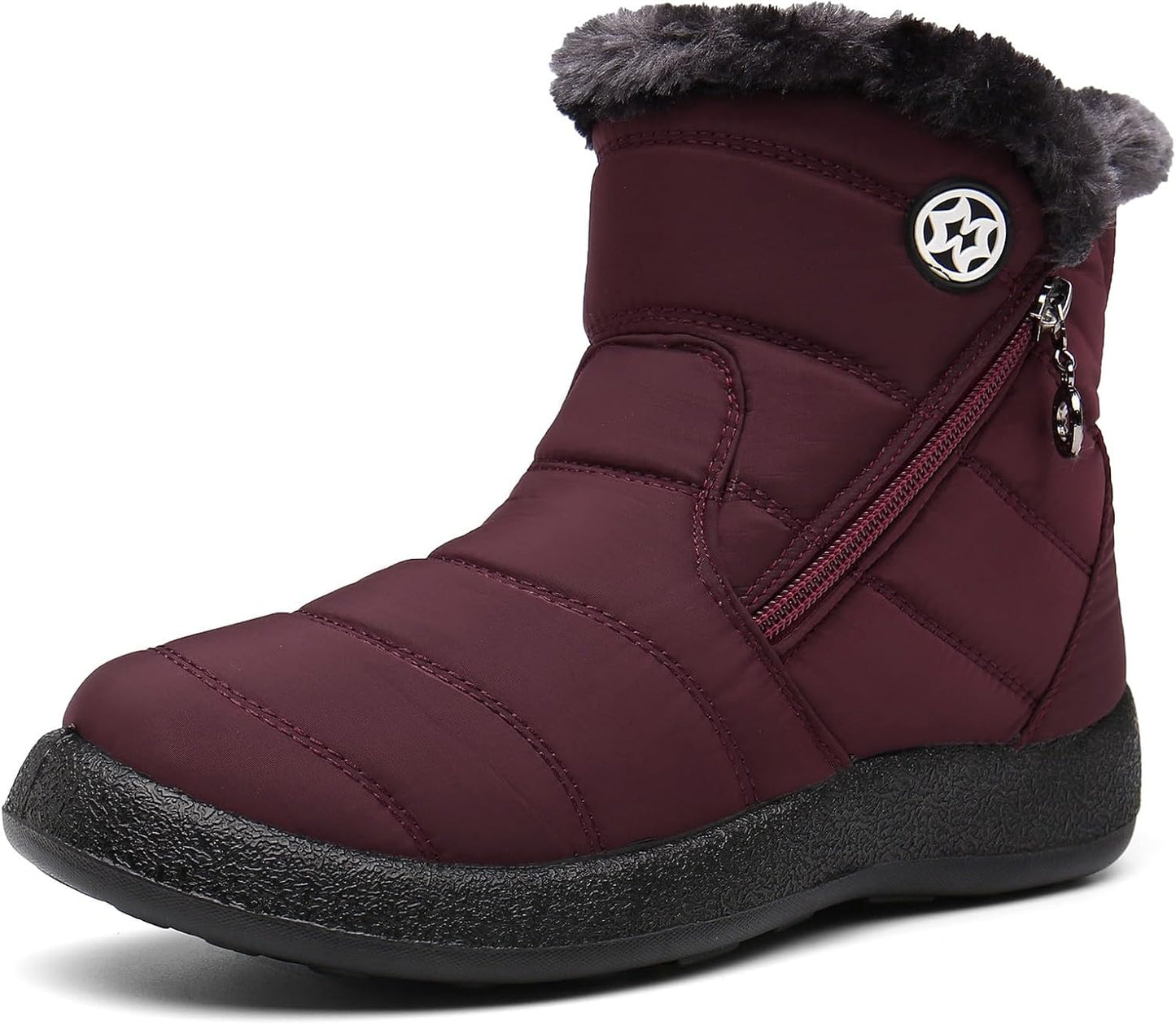 Hsyooes Womens Warm Fur Lined Winter Snow Boots for Comfort