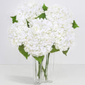 Real Touch Hydrangea Artificial Flowers 6 Pcs 21in - Full Faux White