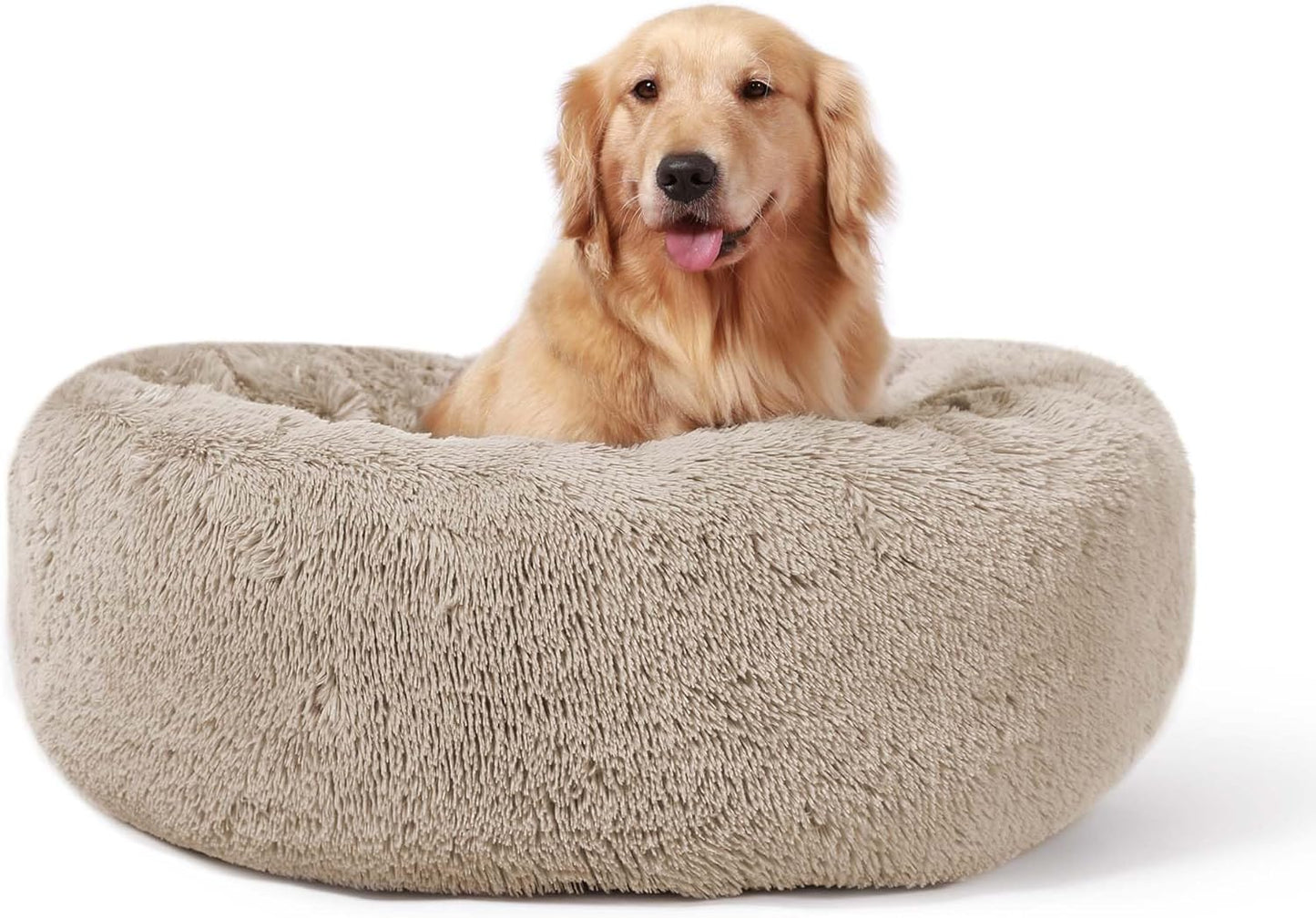 HACHIKITTY Calming Donut Cuddler Dog Bed for Large Dogs