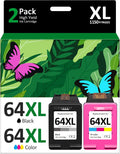 64XL Ink Cartridge Black and Color Combo Pack Compatible for HP