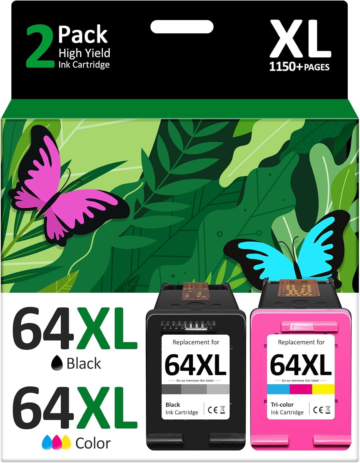 64XL Ink Cartridge Combo Pack for HP Envy and Tango Printers