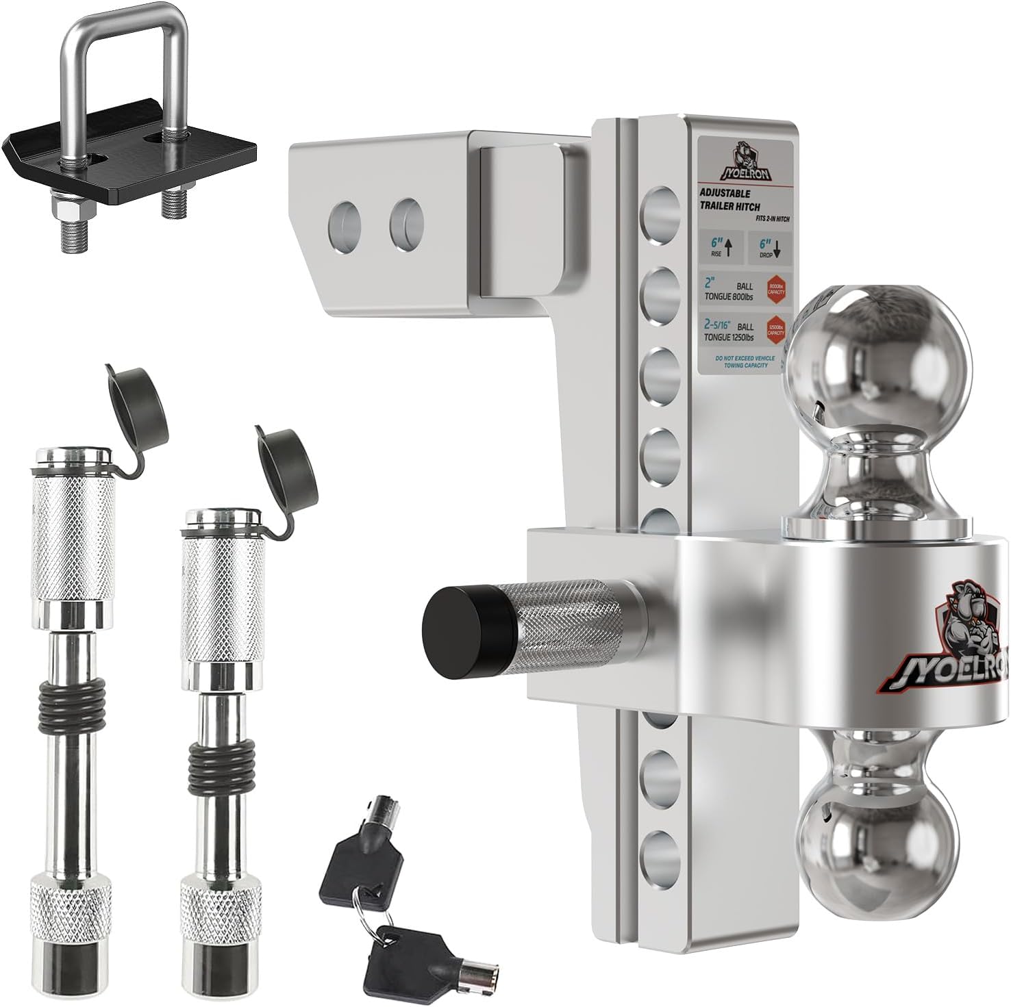 Adjustable Trailer Hitch with Dual Ball for Heavy Duty Towing