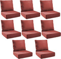 Outdoor Cushion Set 22x24 in 6 Inch Thick Patio Cushions - 8-Pack