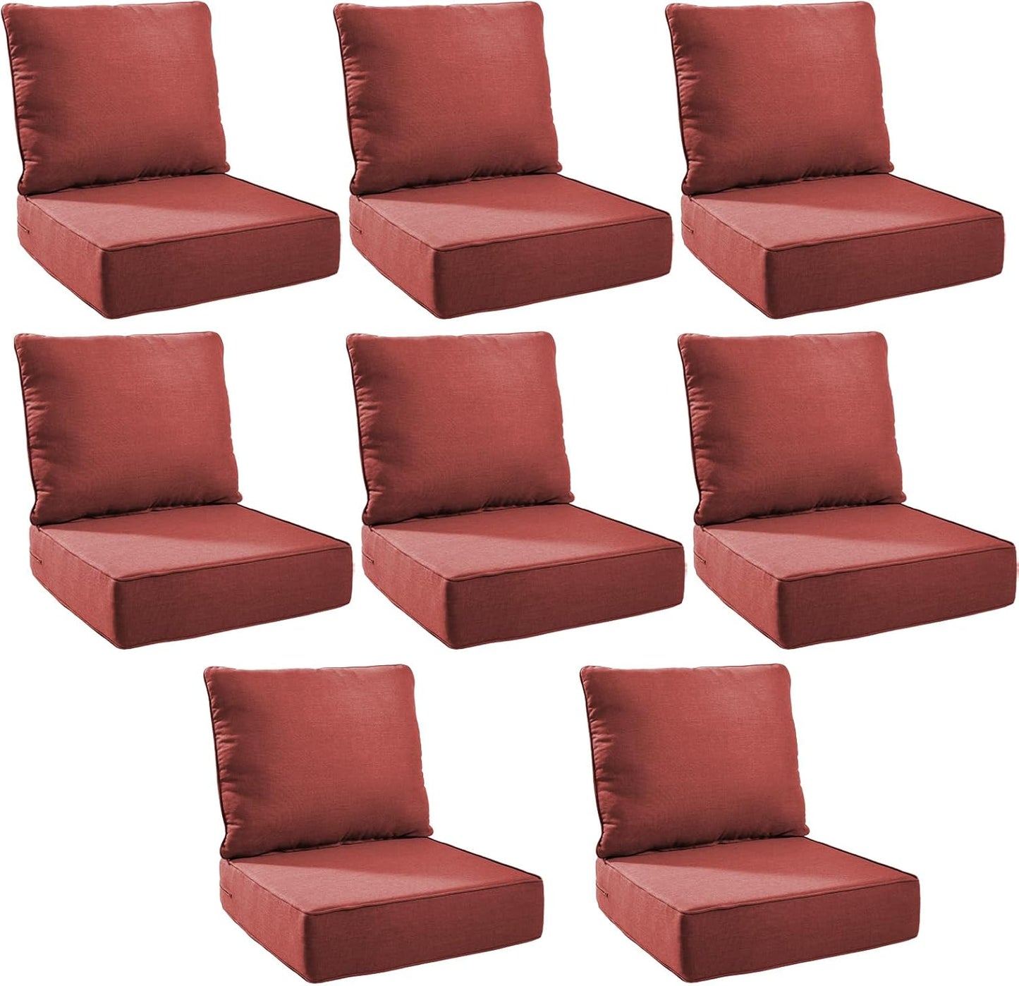 Outdoor Cushion Set for Patio Furniture - 6 Inch Thick Foam