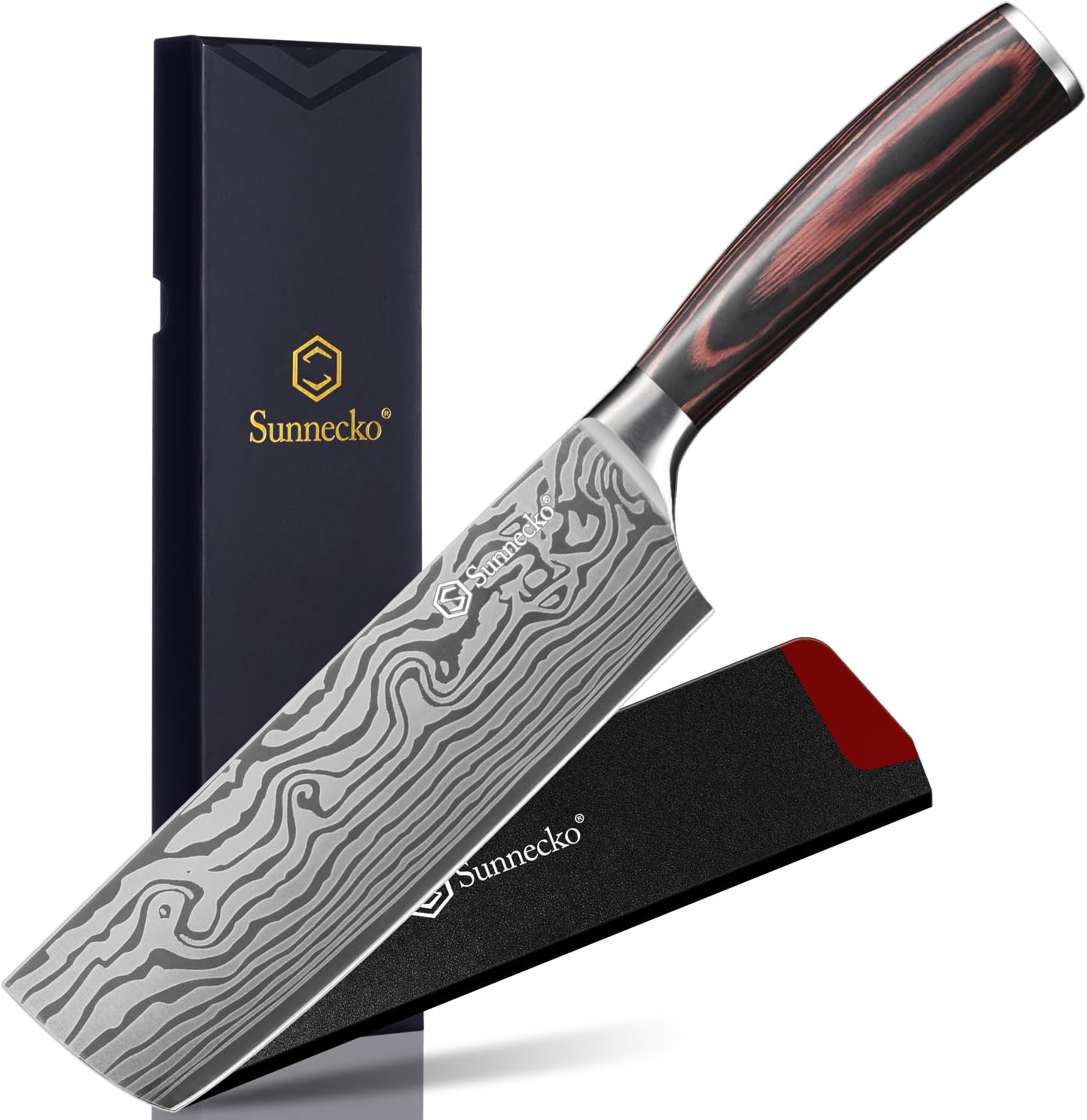 Sunnecko Nakiri Knife 7 inch - Ultra Sharp Kitchen Cleaver
