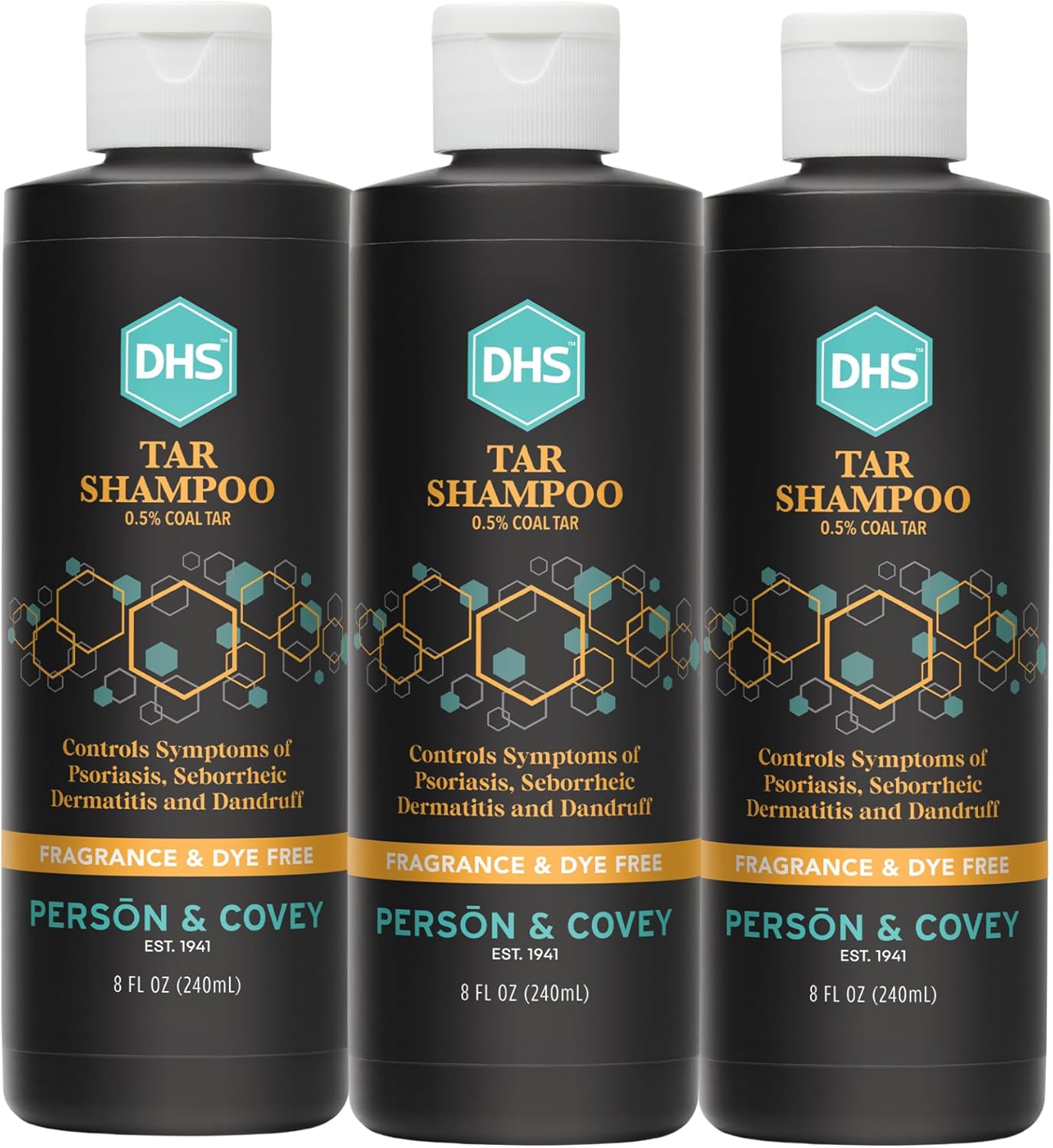 DHS Coal Tar Shampoo for Dandruff & Itchy Scalp Care - 8 Fl Oz