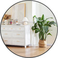 Round Mirror 32 in Circle Mirror - Matte Black Frame