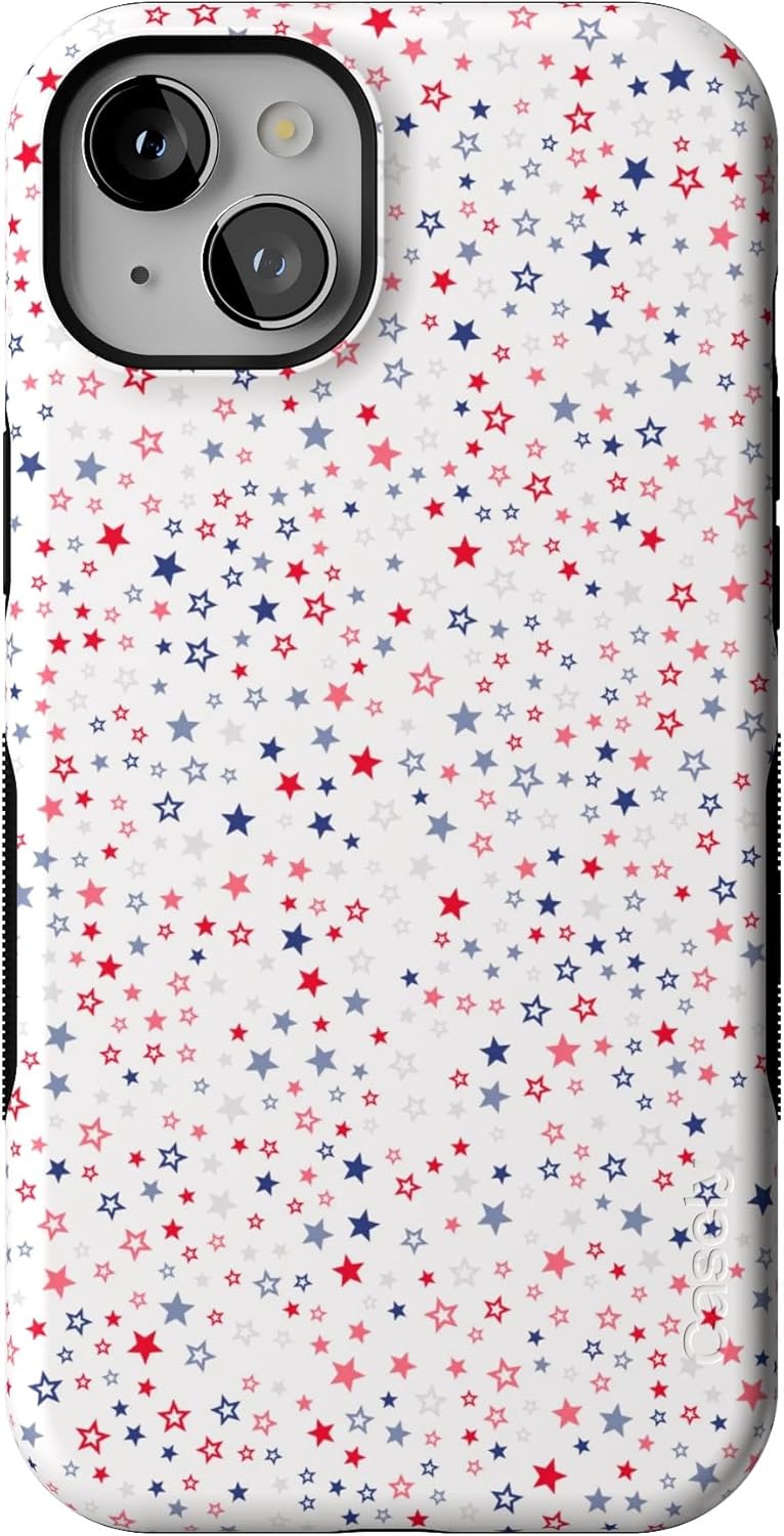 Casely iPhone 15 Plus Case - Seeing Stars Red, White & Blue