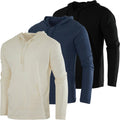 Men's Cotton Pullover Hoodie 3 Pack - Lightweight Casual Layering