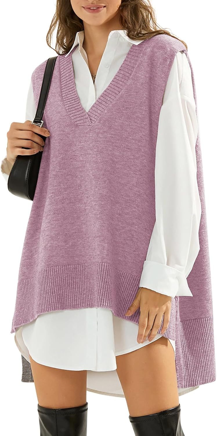 EXLURA Womens Oversized Sweater Vest for Trendy Fall Style