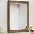 Rustic Wood Mirror Rectangle 20x16 in - Farmhouse Wall Mirror