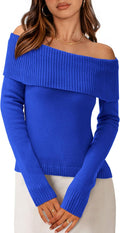 Off The Shoulder Sweater for Women - Cozy Ribbed Pullover Materials