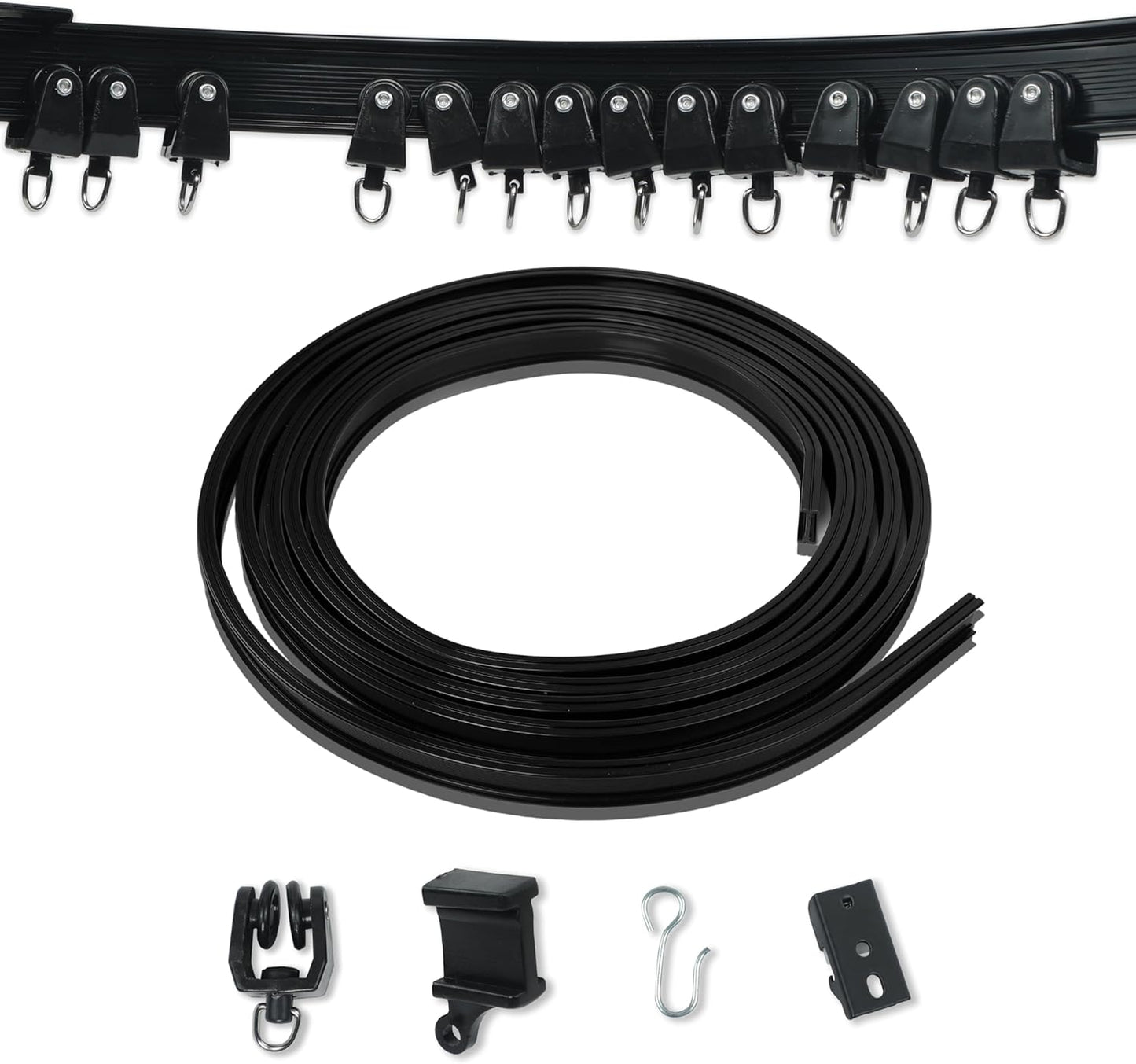 Saveyon Black Ceiling Curtain Track - Durable & Easy Install