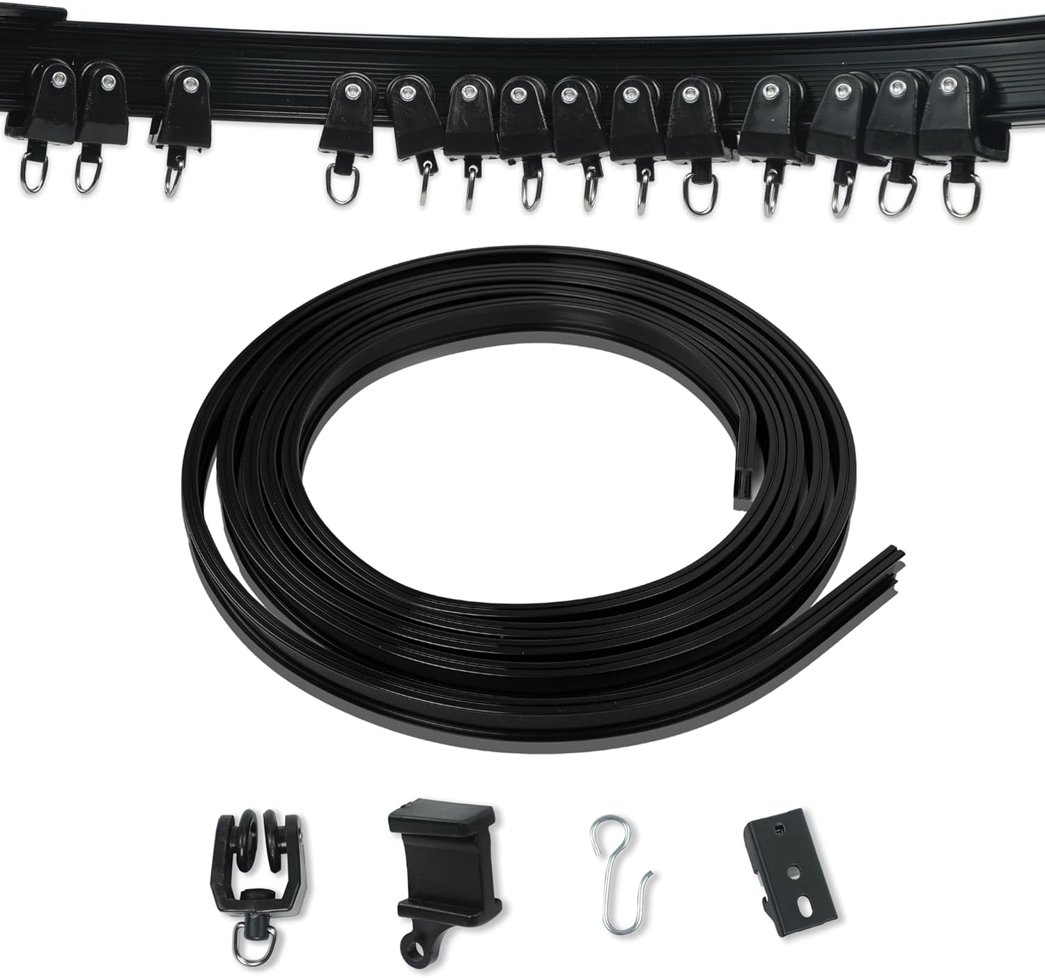 Saveyon Black Ceiling Curtain Track - Durable & Easy Install