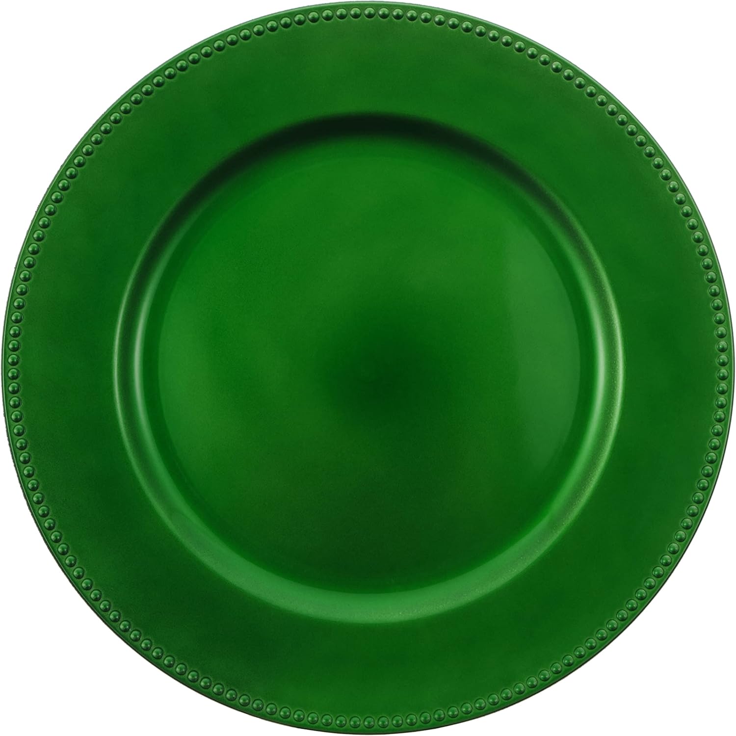 Pack of 12 Green Beaded Charger Plates for Stylish Dining