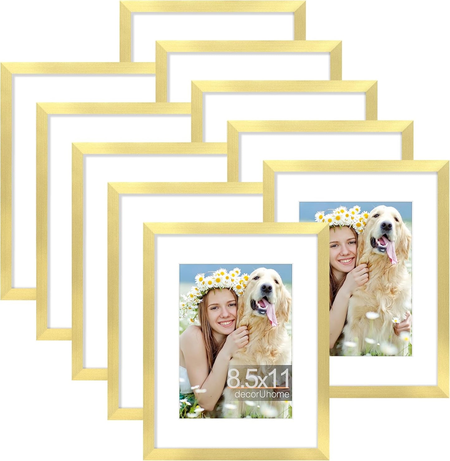 8.5 by 11 Picture Frame Set of 10 for Elegant Wall Decor