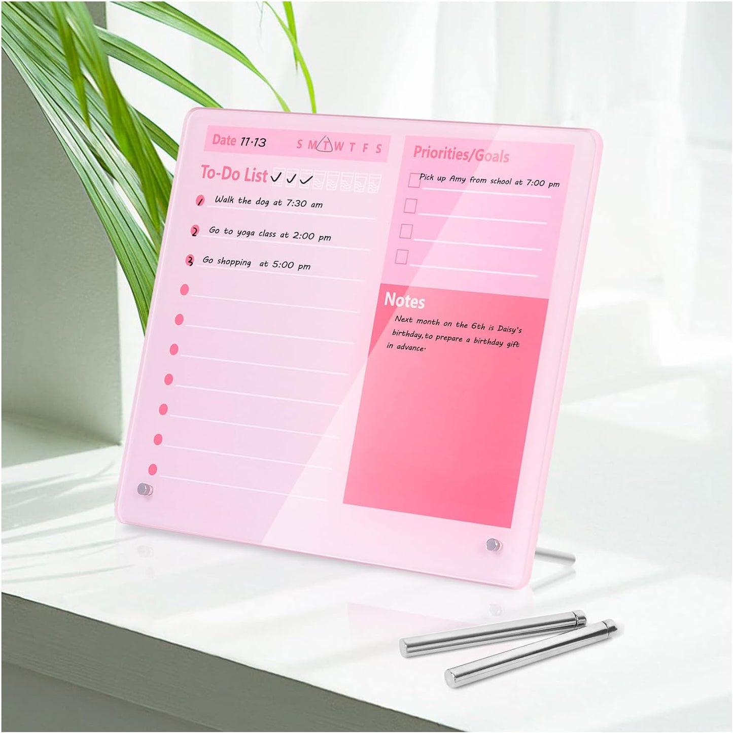 Marribol 12x10 Pink Desktop Whiteboard - Organize Anything!