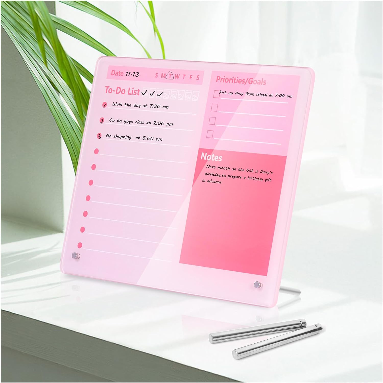 Marribol 12x10 Pink Desktop Whiteboard - Organize Anything!