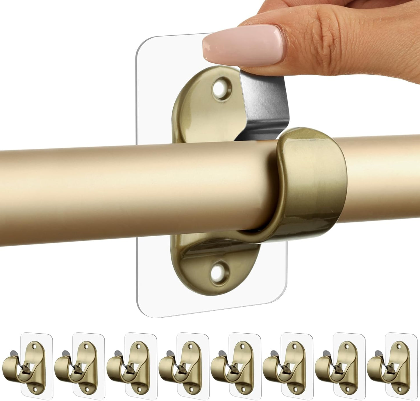 Adjustable Self-Adhesive Curtain Holders - No Drilling, Retro Color