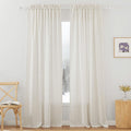 RYB HOME Linen Sheer Curtains W 52 x L 95 - Semi Sheer Light Filtering