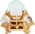 Bamboo Dish Drying Rack 3-Tier Collapsible Wooden Dish Rack - Space