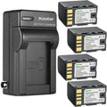 3000mAh 4-Pack Lithium-Ion Batteries with AC Charger for JVC