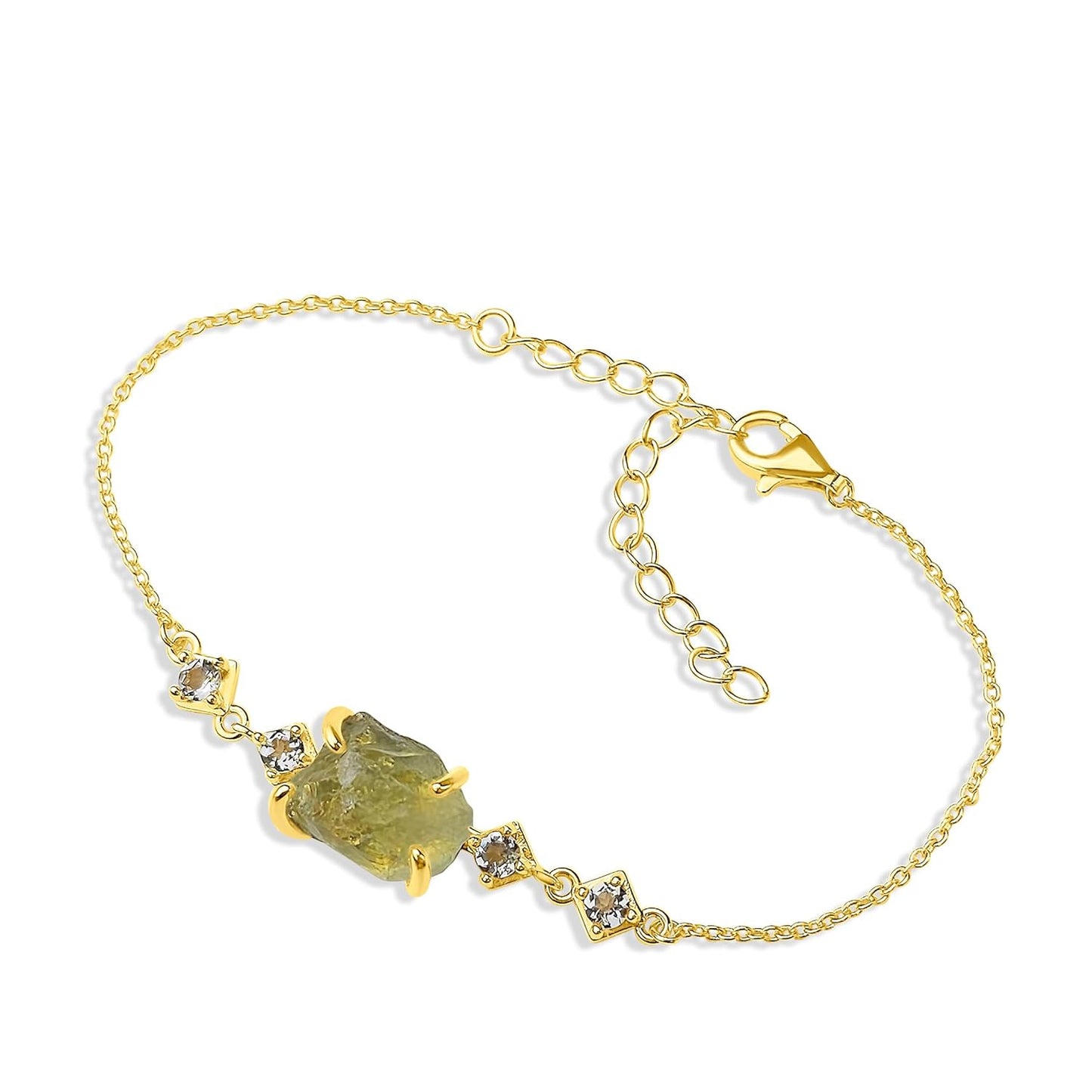 Raw Amethyst Crystal Chain Bracelet for February Birthstone Gifts