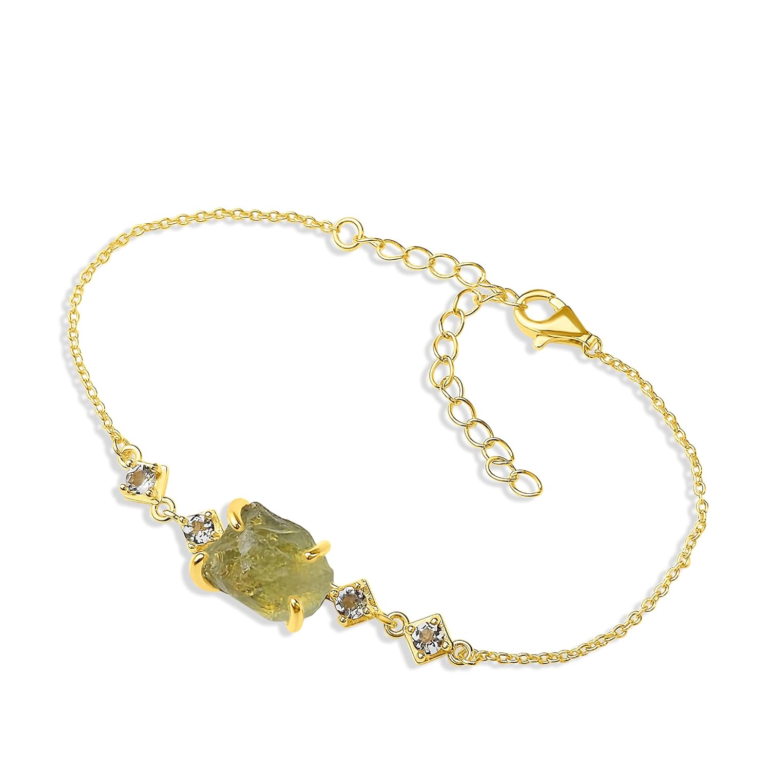 Raw Amethyst Crystal Chain Bracelet for February Birthstone Gifts