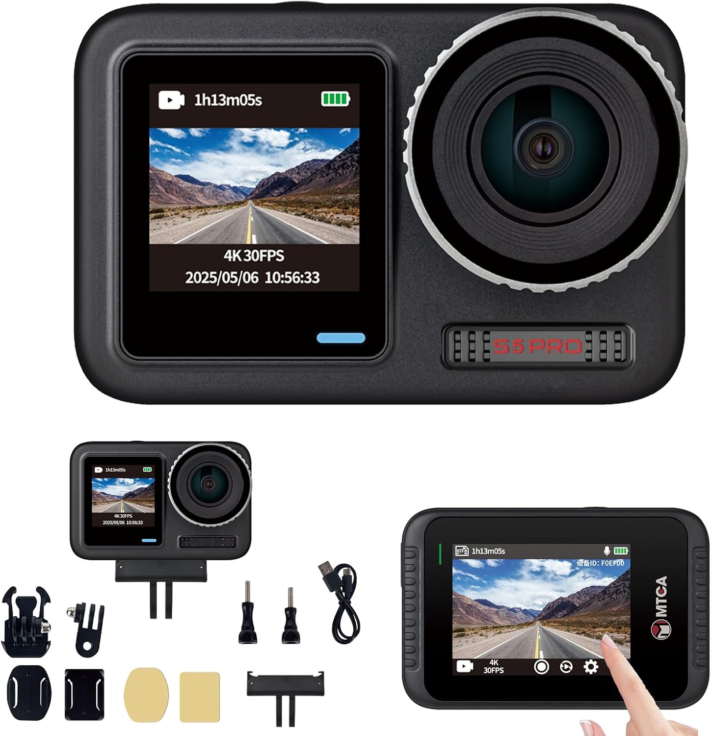 4K Waterproof Action Camera for Motorcycle and Outdoor Adventures