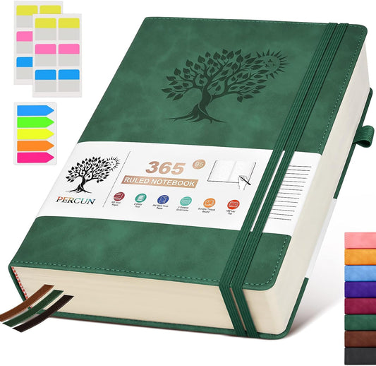 365 Page Large B5 Leather Journal - Thick Pages Daily Diary