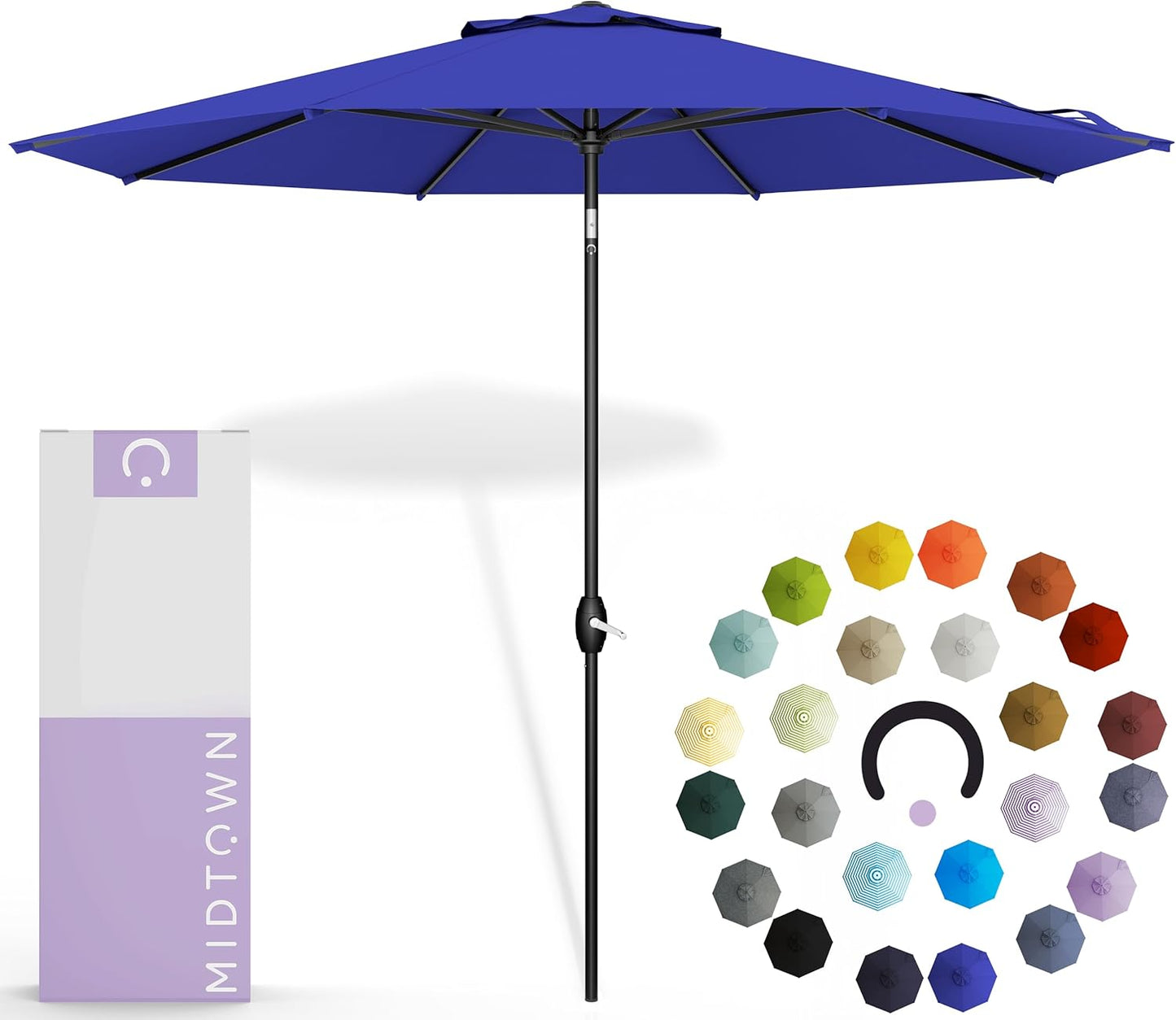 Midtown Umbrellas 10 Ft Patio Umbrella - UV Proof Royal Blue