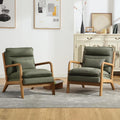 INZOY Accent Chairs Set of 2 - Mid Century Modern Green Accent Chair