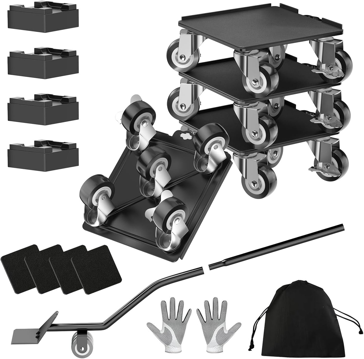 2000LBS Heavy Duty Furniture Dolly with 5X 360 Wheels for Easy Moving