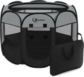 Dark Grey Puppy Playpen Medium (36in x 36in x 23in) - Portable Pop Up