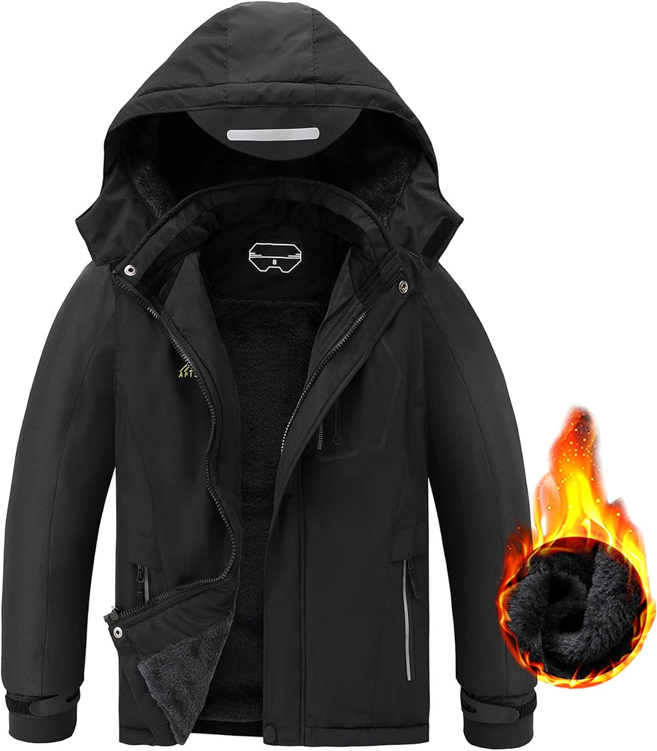 AFILOK Boys Mountain Waterproof Ski Jacket for Winter Fun