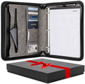 Padfolio Binder Faux Leather Travel Organizer - Durable Zip Portfolio