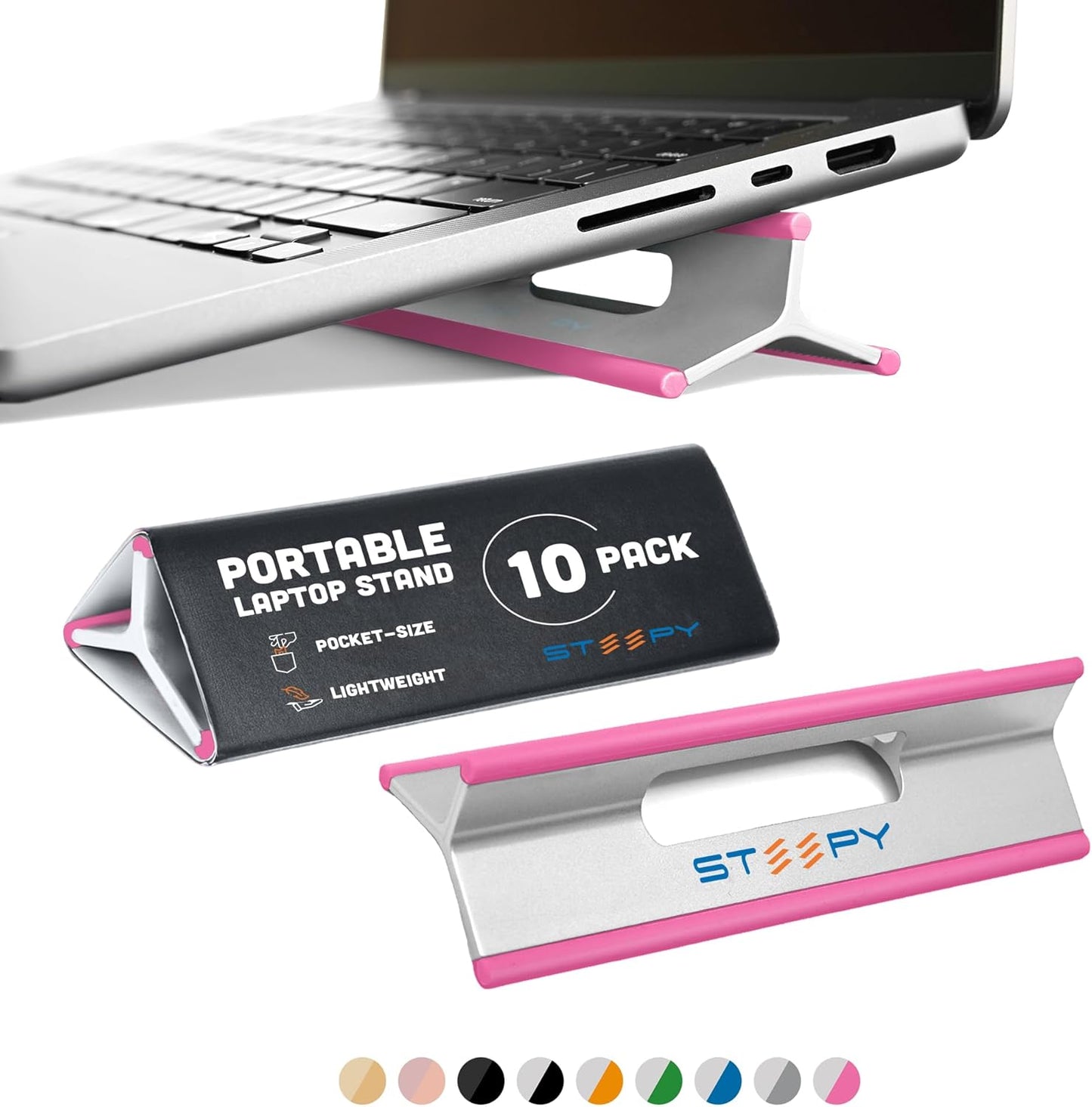 Steepy Adjustable Laptop Stand for Desk - Portable Riser Solution