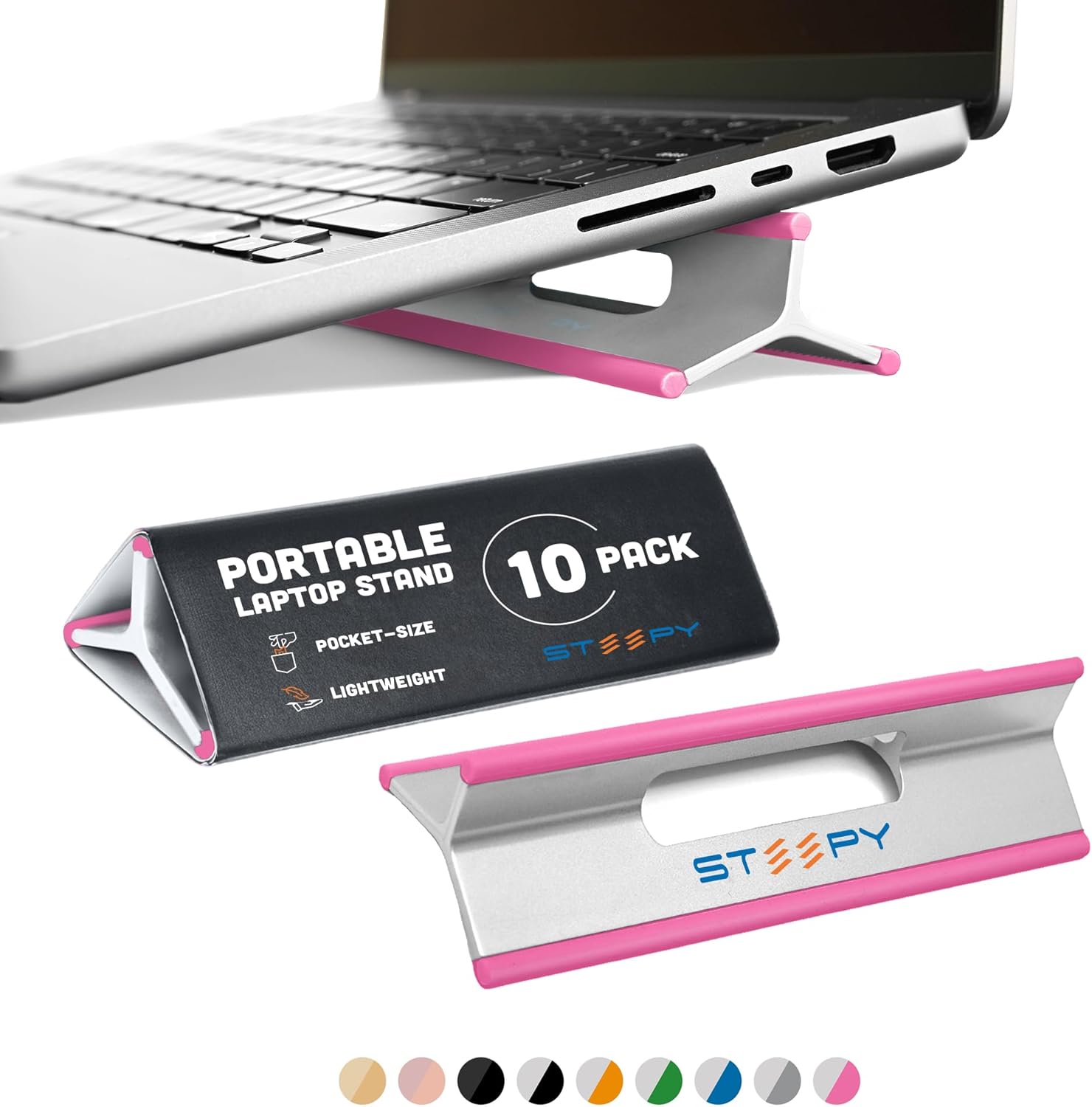 Steepy Adjustable Laptop Stand for Desk - Portable Riser Solution