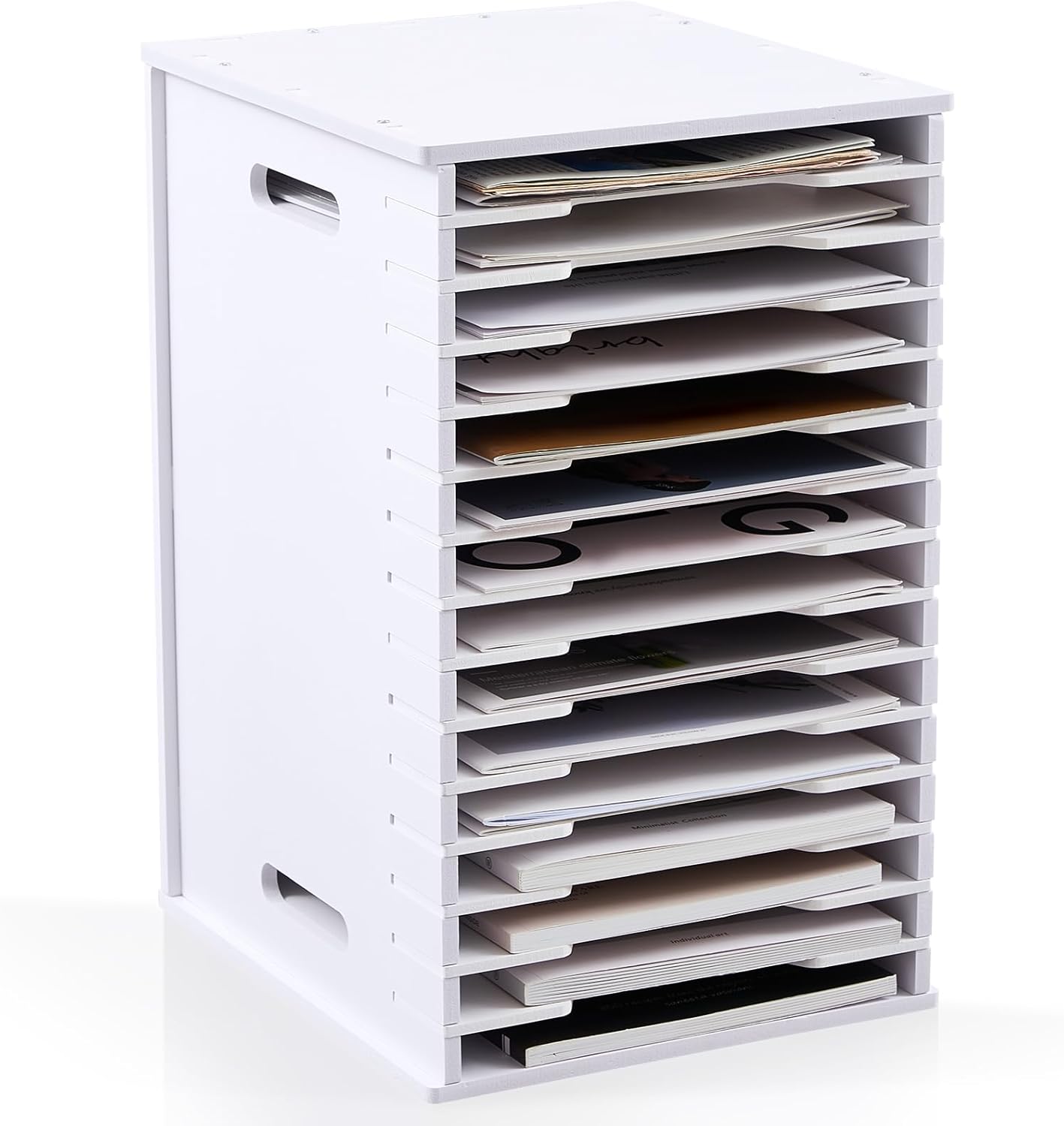 Juexica Scrapbook Paper Organizer with Adjustable Shelves