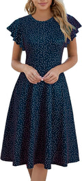 Women's Semi-Formal Ruffle Sleeves Fit and Flare Cocktail Dress