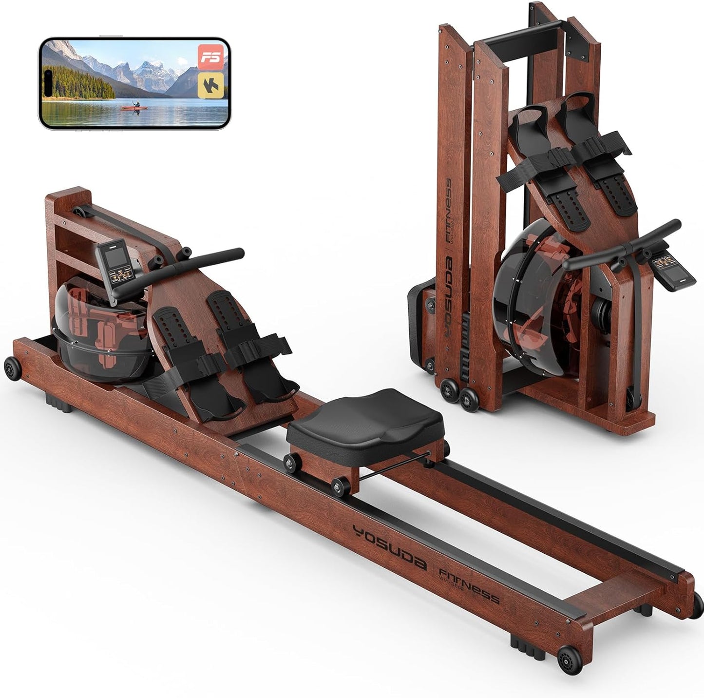 YOSUDA Foldable Water Rowing Machine - 400LB Capacity