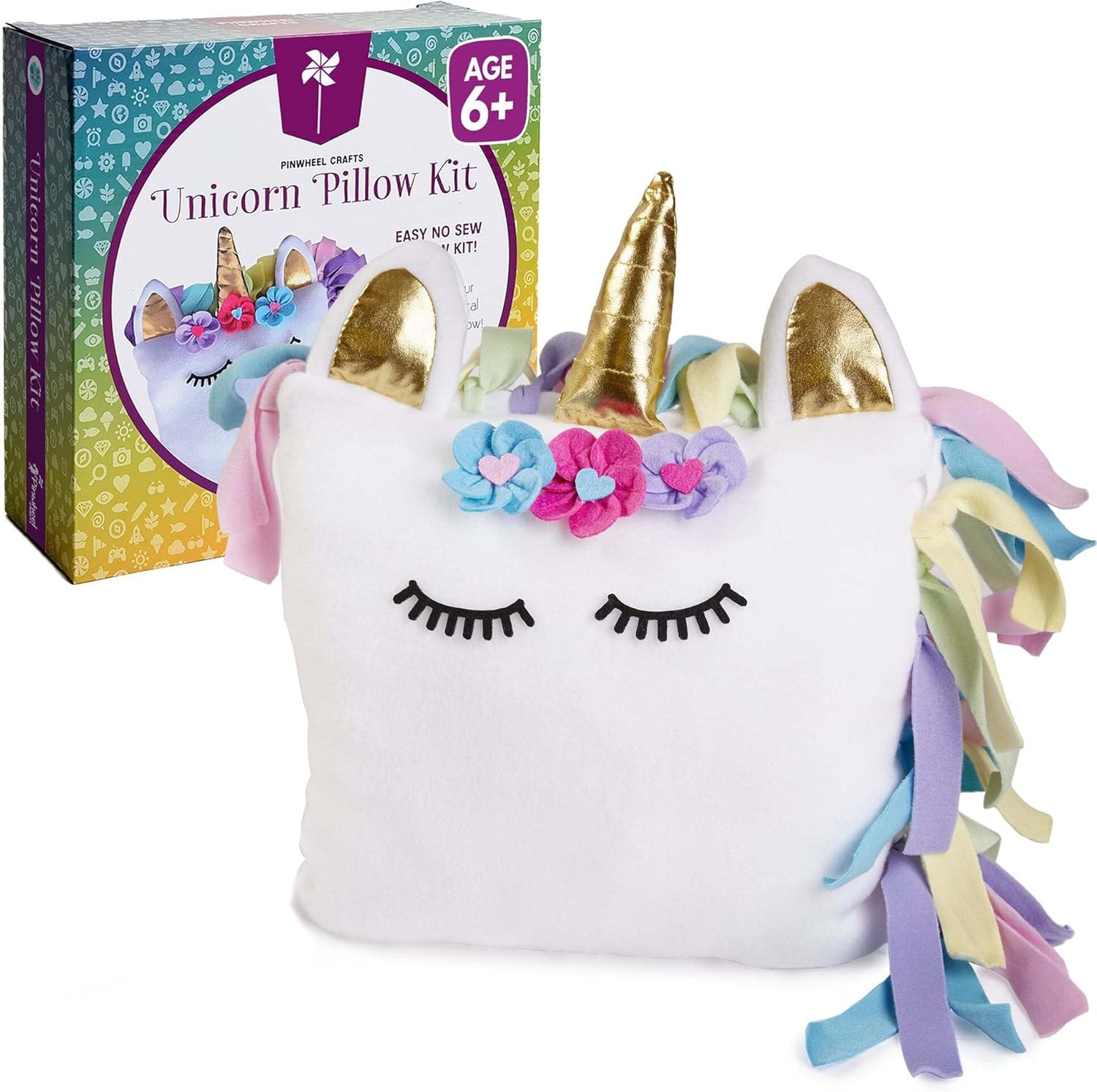 Unicorn Pillow Kit - No Sew Craft for Kids Ages 4-8 Fun