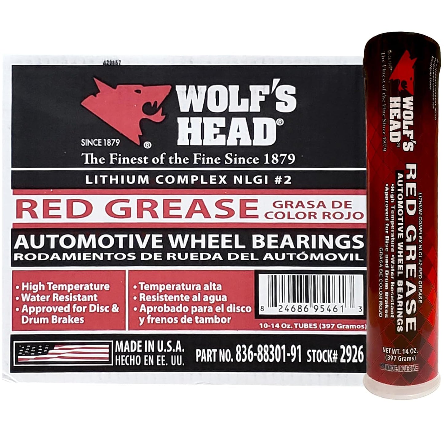 Wolf's Head Red Grease NLGI #2 for Wheel Bearings and Chassis
