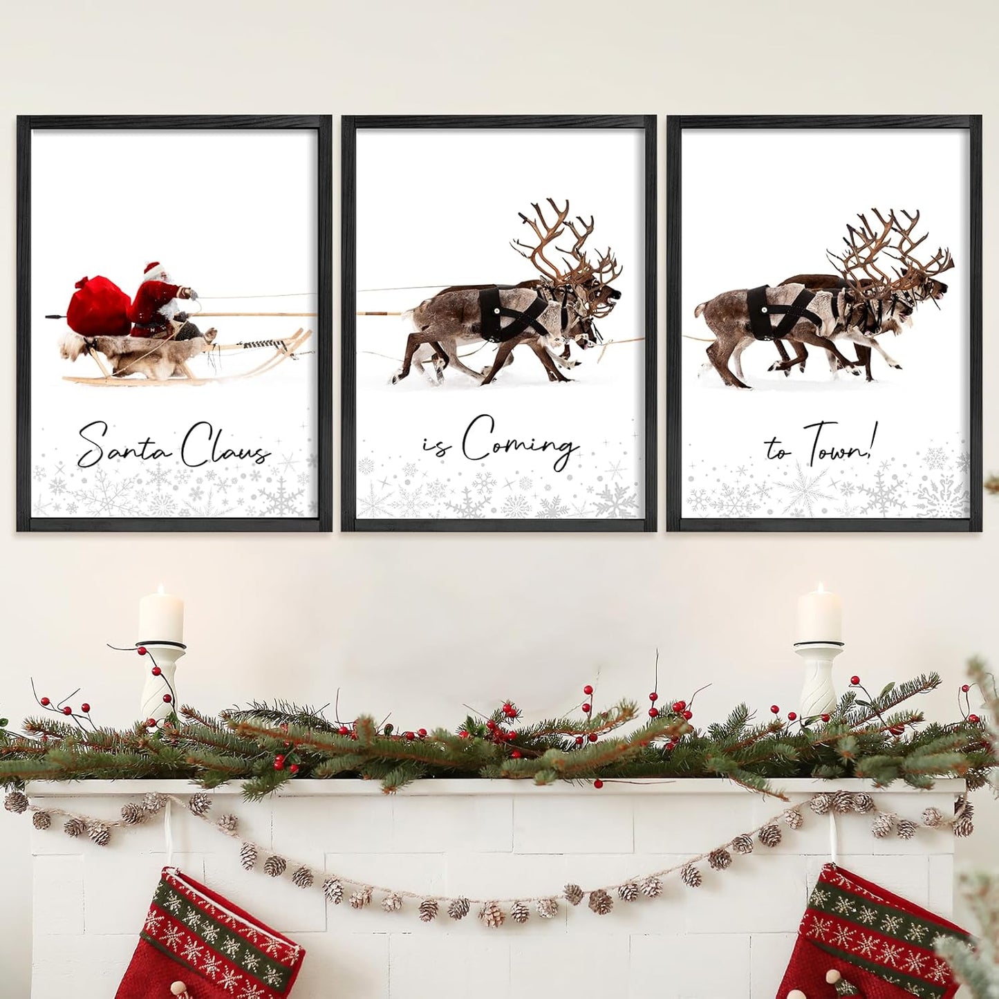 LITIVY Christmas Wall Art Prints Set of 3 for Home Decor
