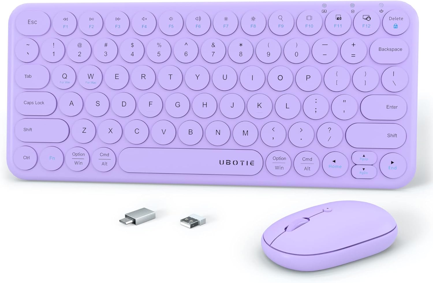 Silent & Colorful Mini Wireless Keyboard Combo by UBOTIE