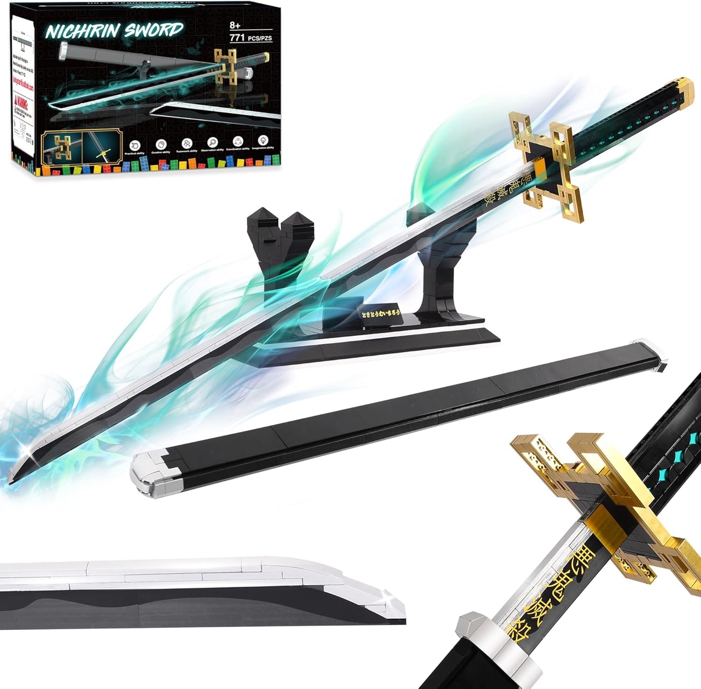 Demon Slayer Sword Building Set for Adults and Kids, 40in Katana