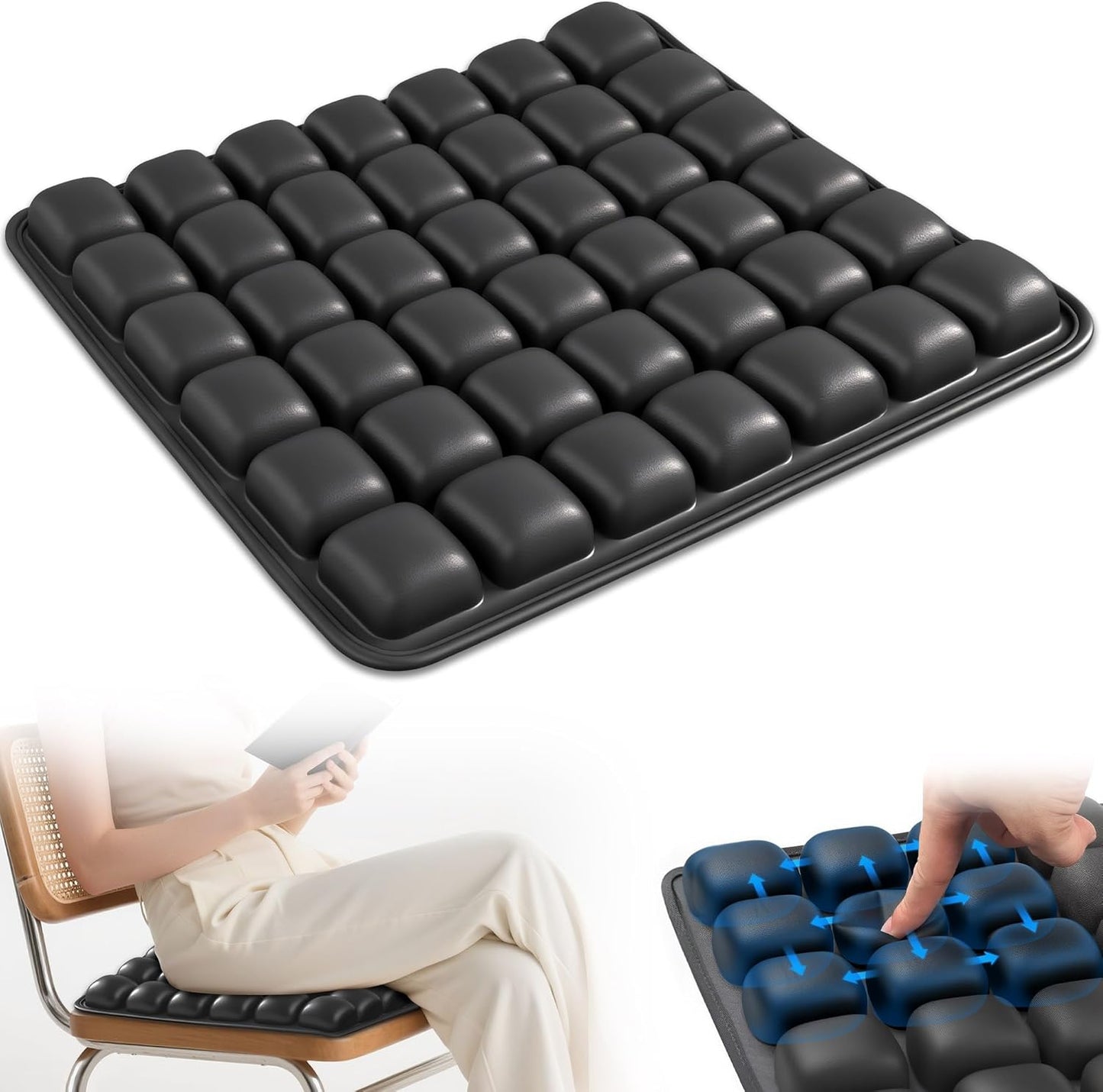 Inflatable Seat Cushion for Airplane and Wheelchair Comfort