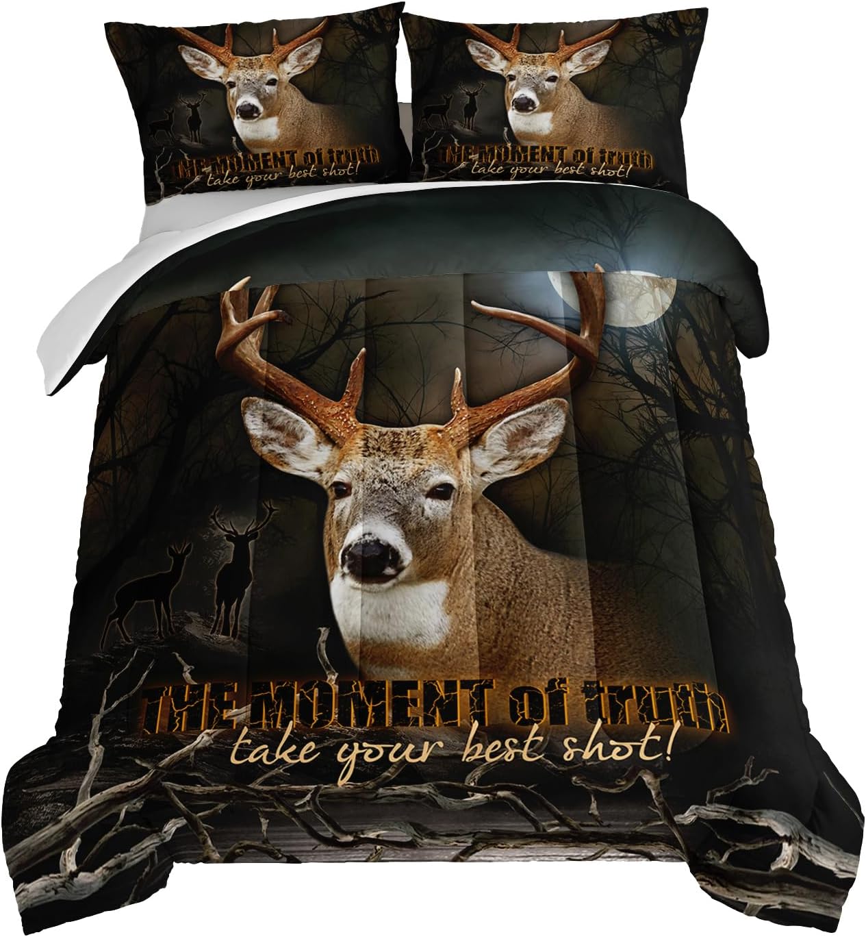 HOSIMA Deer Comforter Set for Wildlife Lovers in King Size