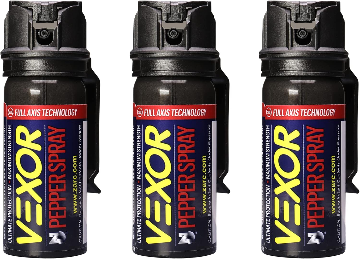 Vexor Pepper Spray Full Axis with Belt Clip for Self Defense
